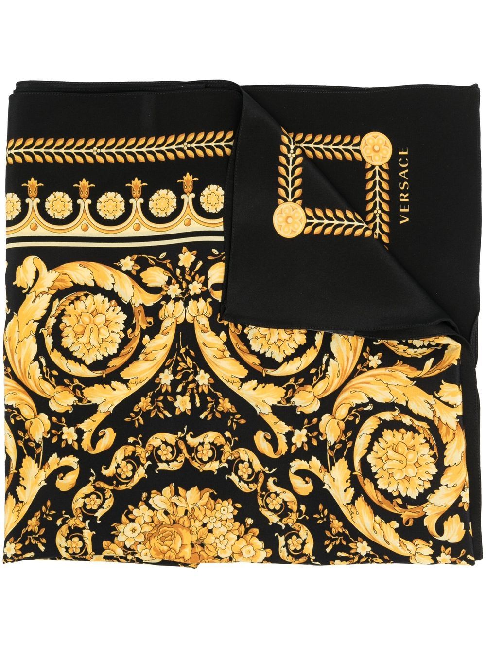 Versace 范思哲 巴洛克印花围巾 - 黑色