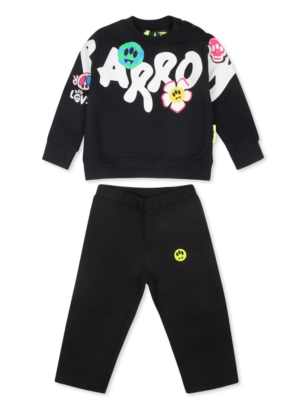 Barrow kids logo印花运动套装 - 黑色