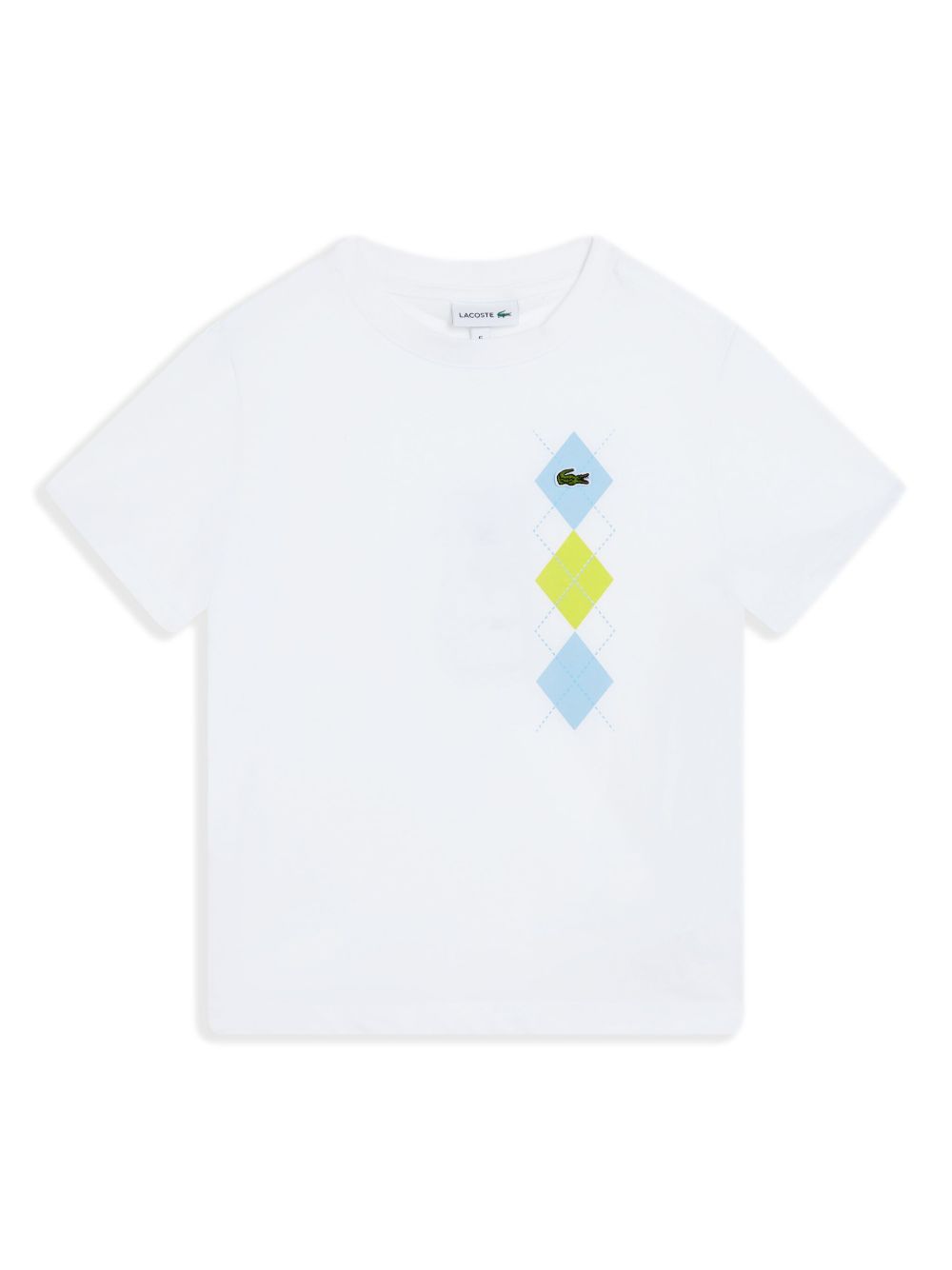 Lacoste 菱形纹细节T恤 - 白色