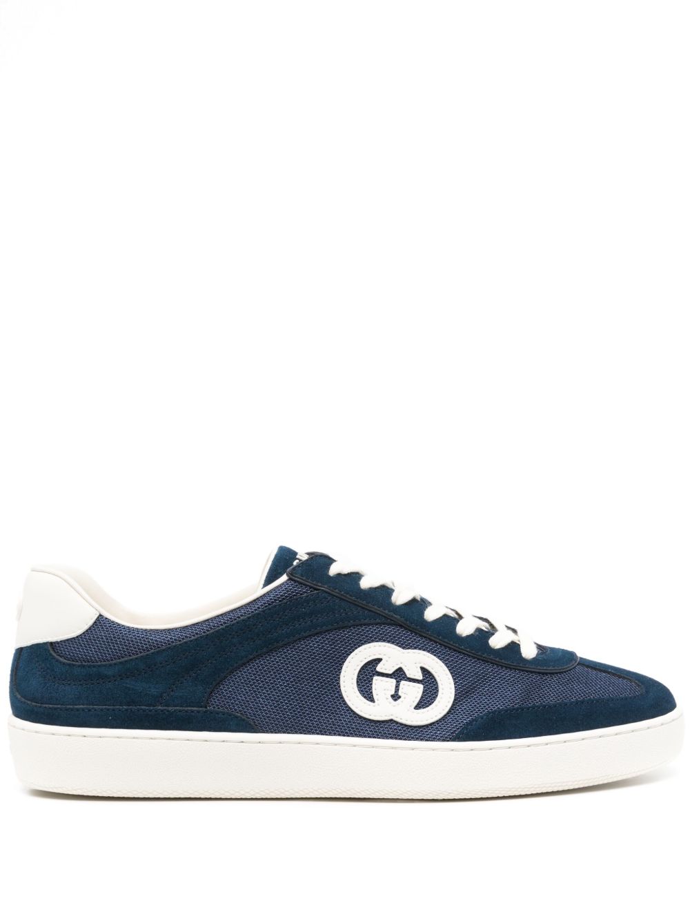 Gucci Interlocking G 网面运动鞋 - 蓝色