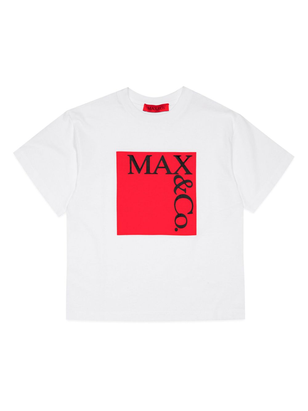 MAX&Co. Kids logo印花棉T恤 - 白色