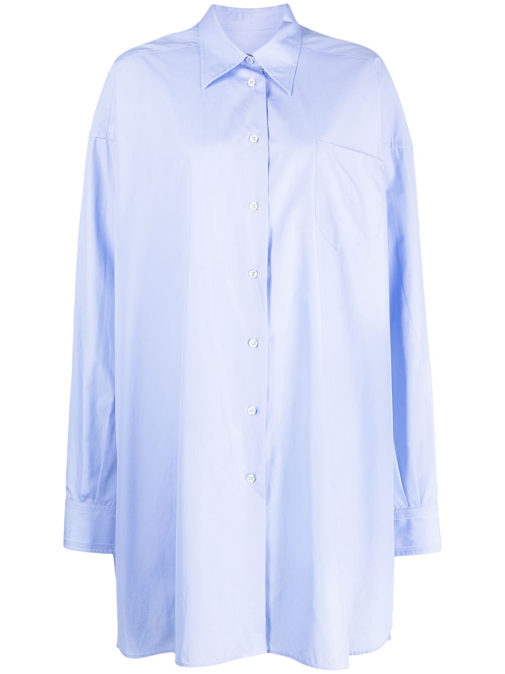 Maison Margiela 府绸长款衬衫 - 蓝色