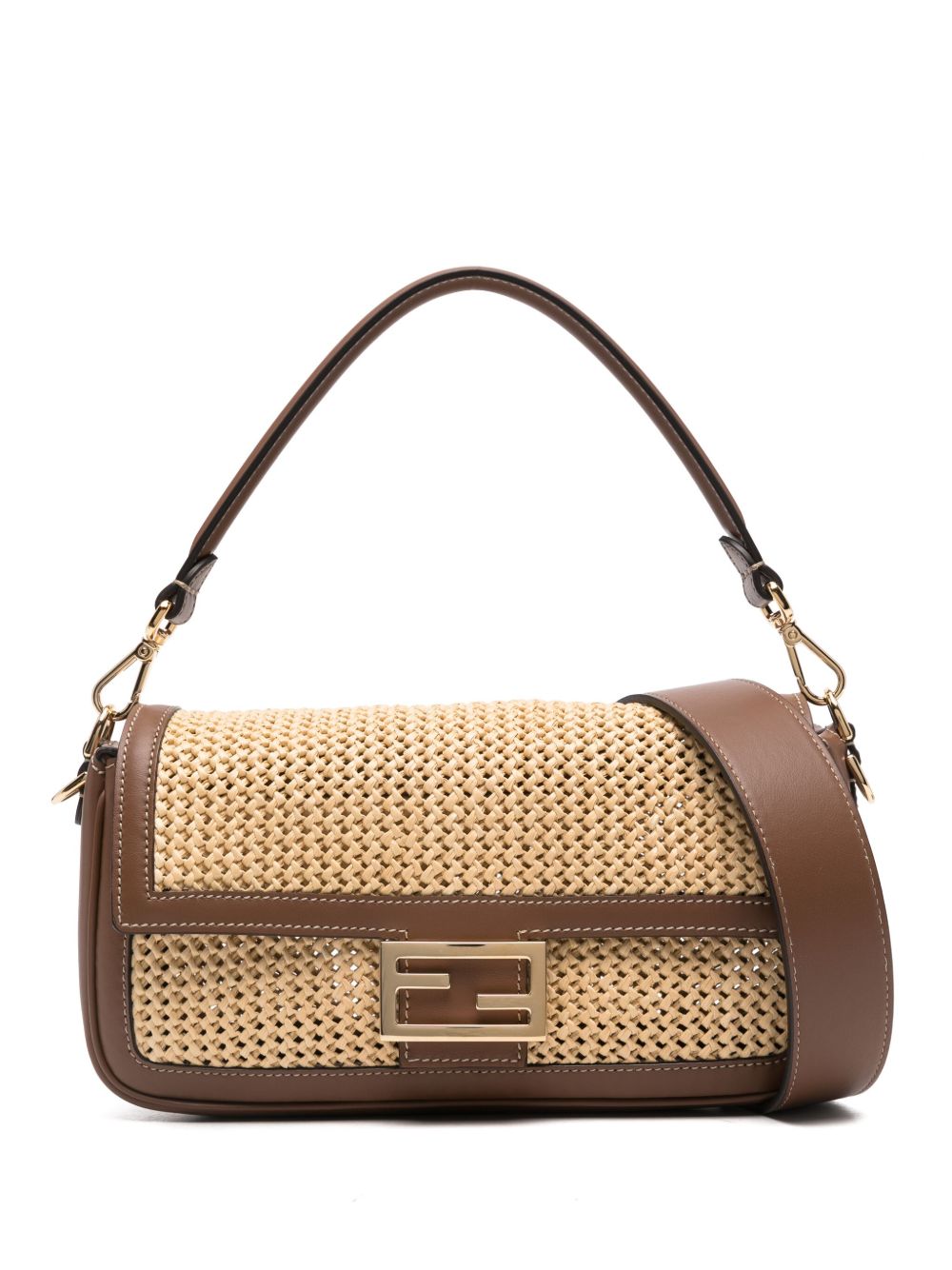 FENDI Baguette 绳结编织细节单肩包 - 中性色