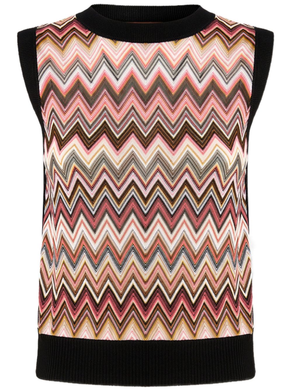 Missoni Z字形图案坦克背心 - 黑色