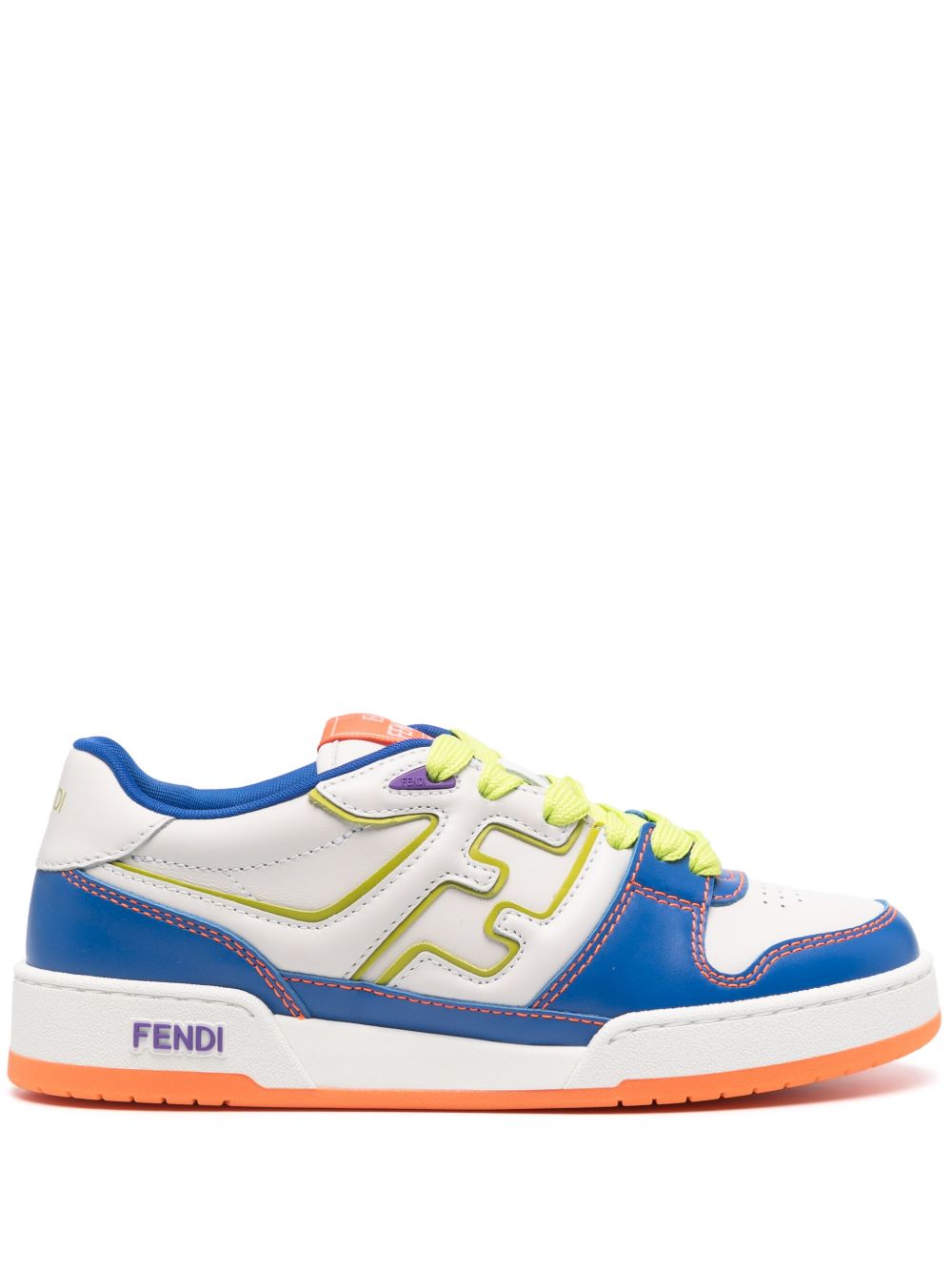 FENDI Match 皮质运动鞋 - 白色