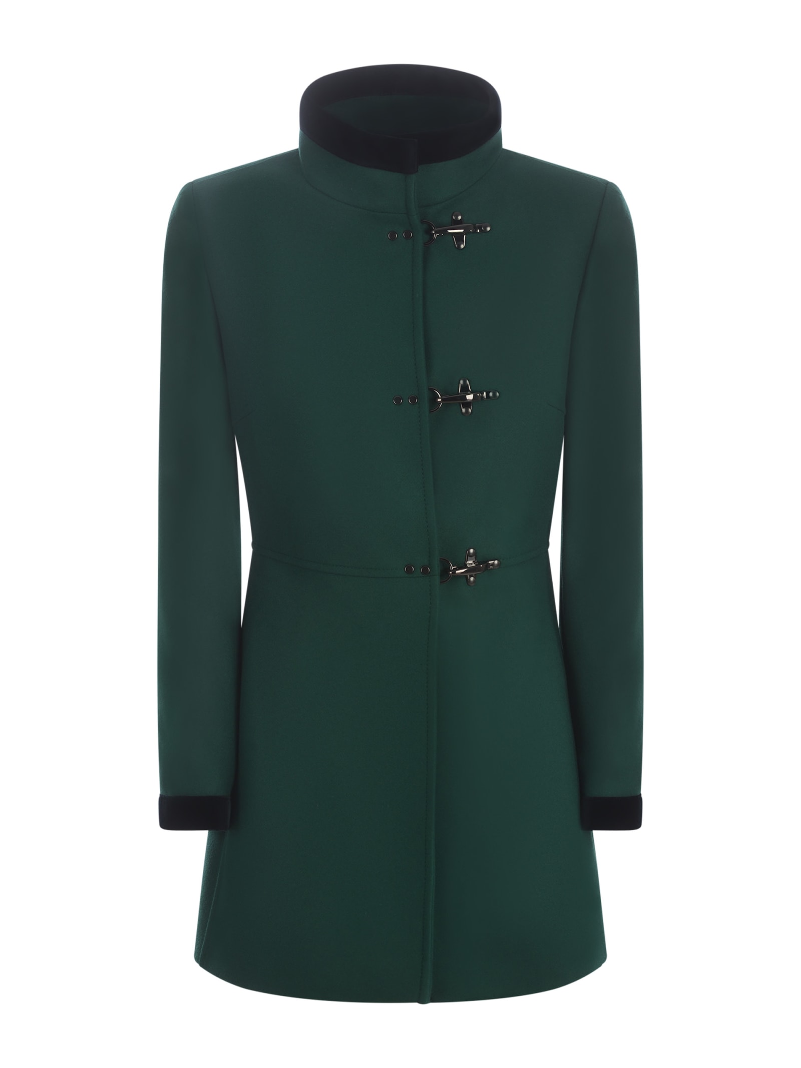 Fay Virginia Velvet-trim Coat