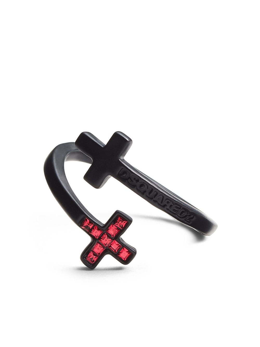 DSQUARED2 logo雕刻戒指 - 黑色