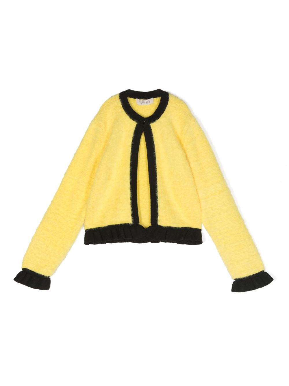 TWINSET Kids logo标牌开衫 - 黄色