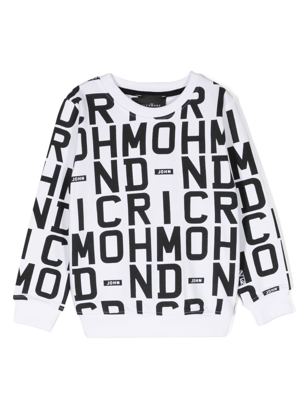 John Richmond Junior logo印花棉卫衣 - 白色