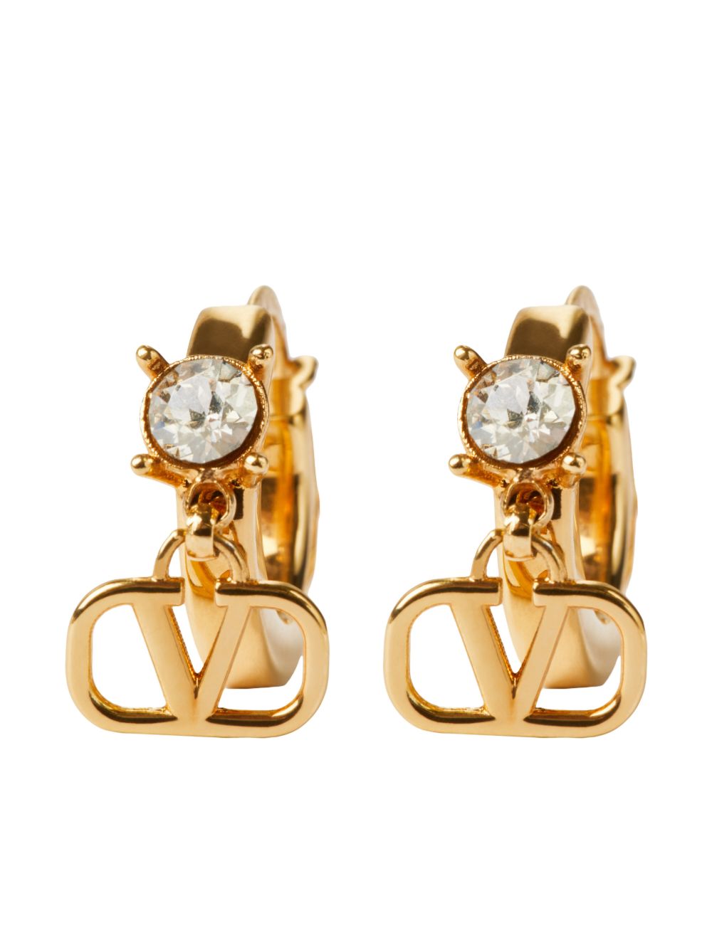 Valentino Garavani VLogo Signature 晶饰耳环 - 金色