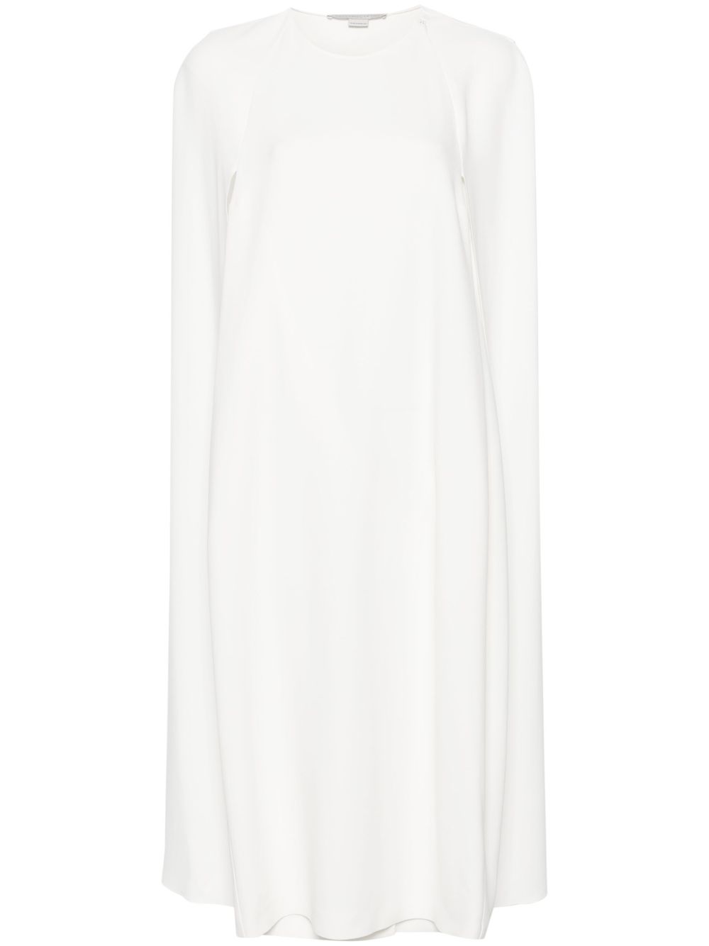 Stella McCartney 圆领绉纱斗篷式连衣裙 - 白色