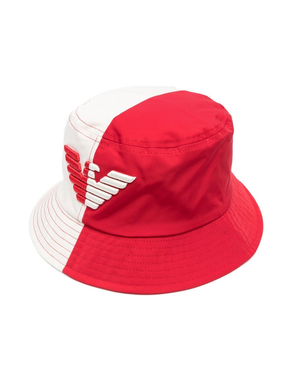 Emporio Armani Kids Eagle 双色渔夫帽 - 红色