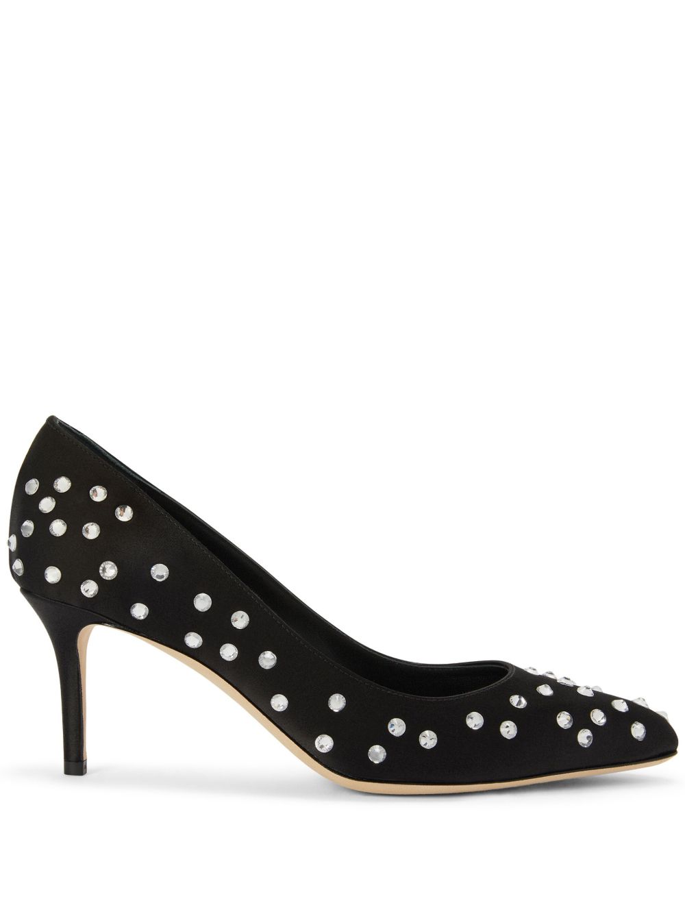Giuseppe Zanotti Jakye Precious 缎面高跟鞋 - 黑色