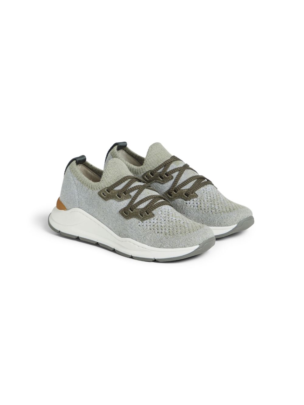 Brunello Cucinelli Kids Knitt Runner 运动鞋 - 绿色