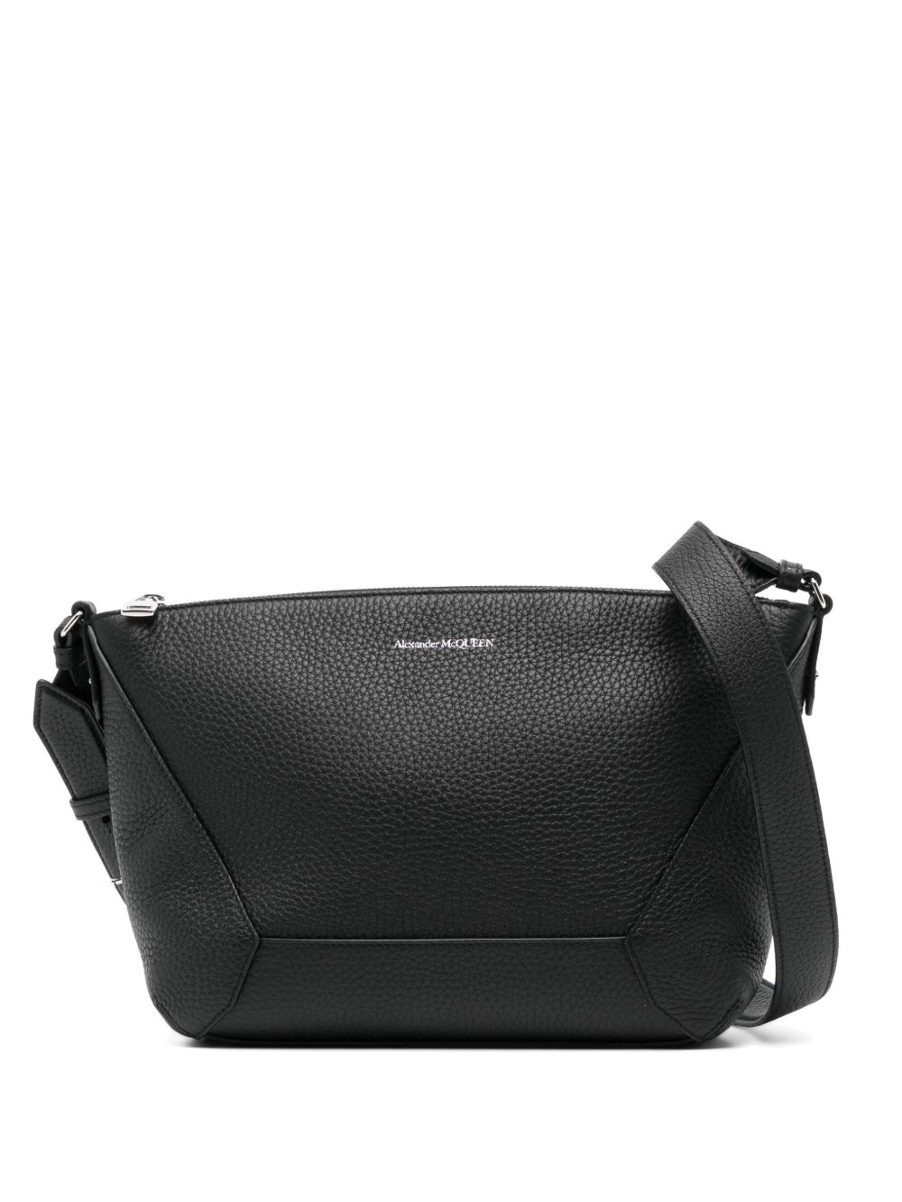 Alexander McQueen The Edge 皮质斜挎包 - 黑色