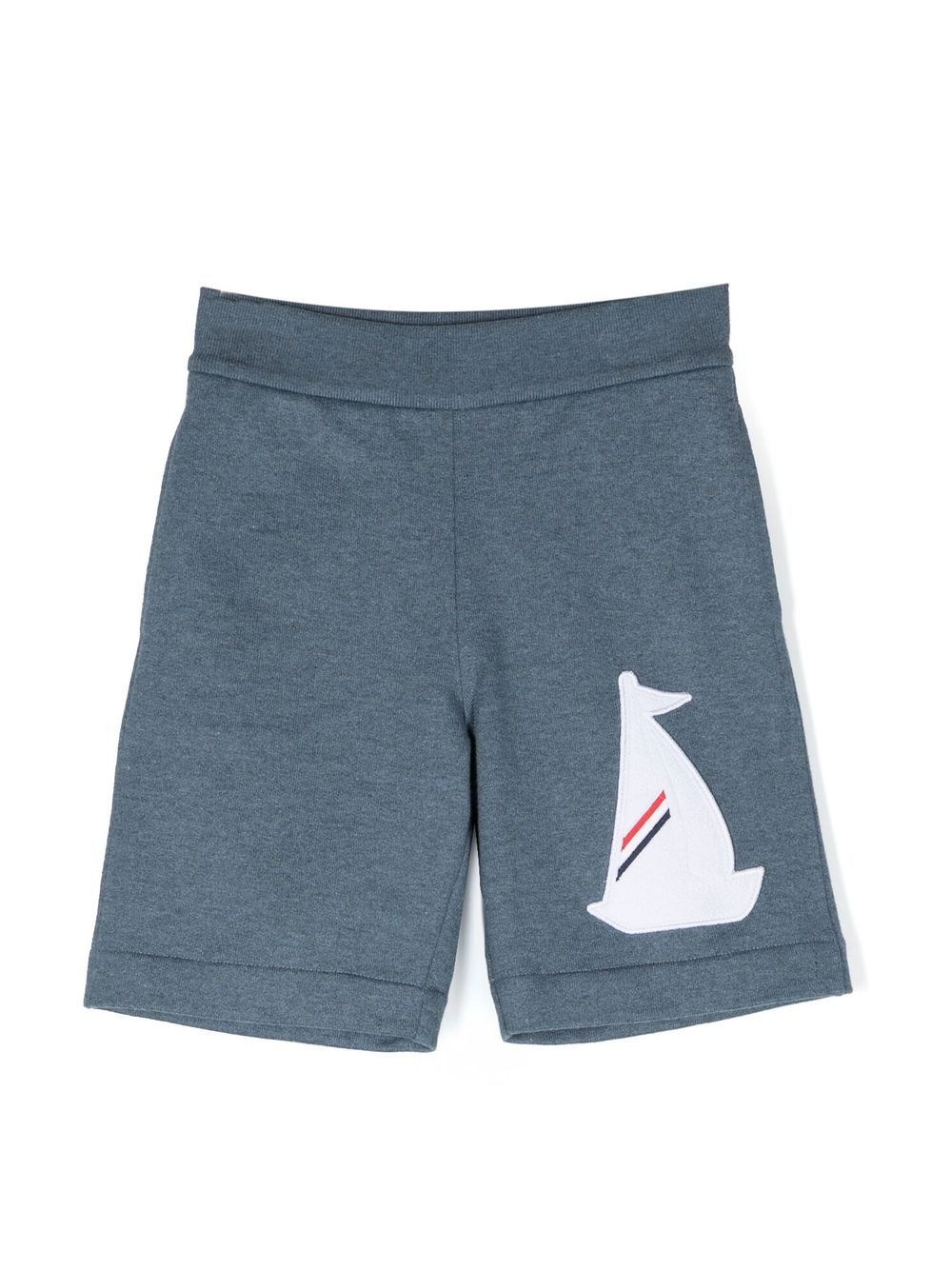 Thom Browne Kids 刺绣印花短裤 - 蓝色