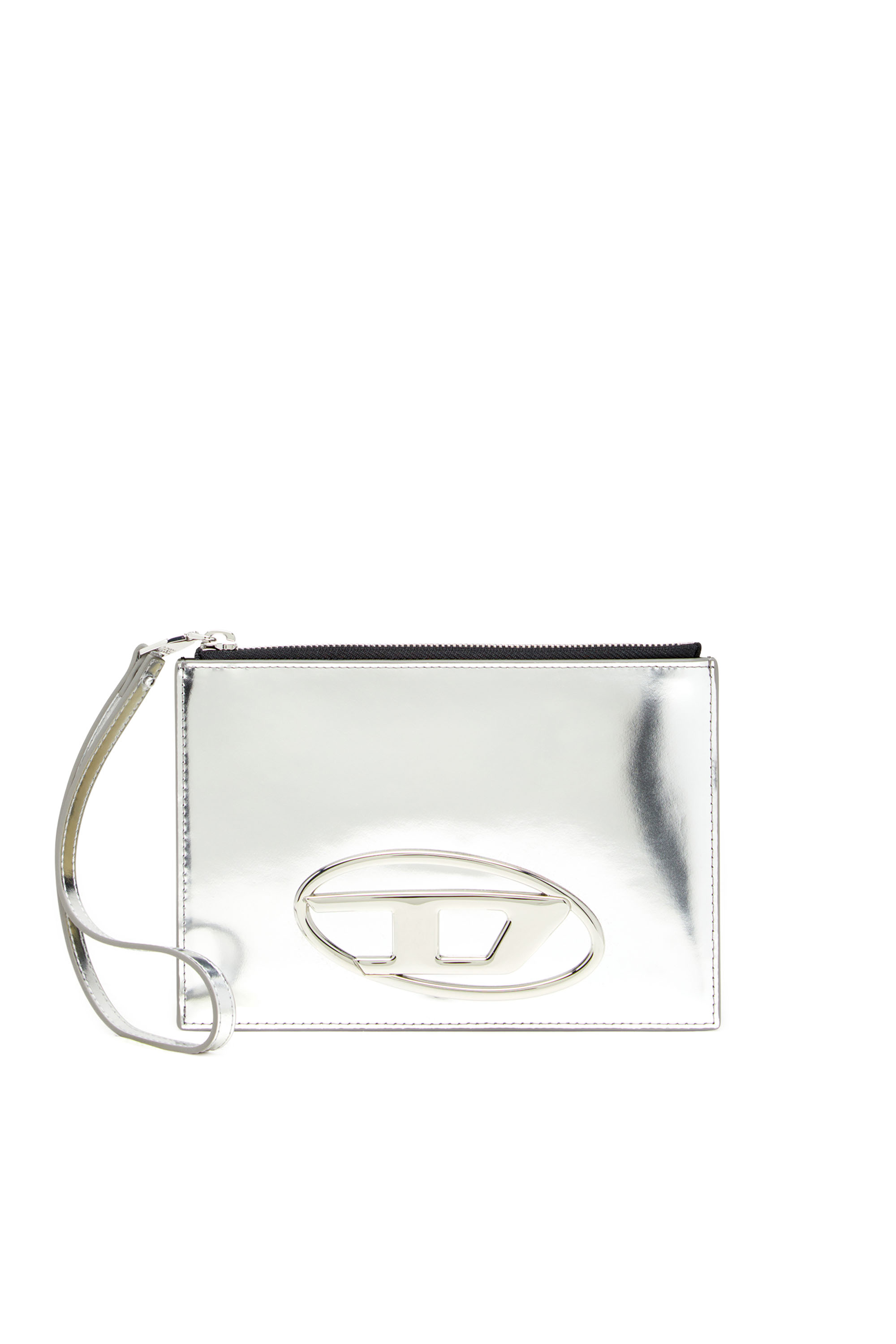 Diesel - Zipped pouch in mirror leather - Small Wallets - Unisex - Silver
