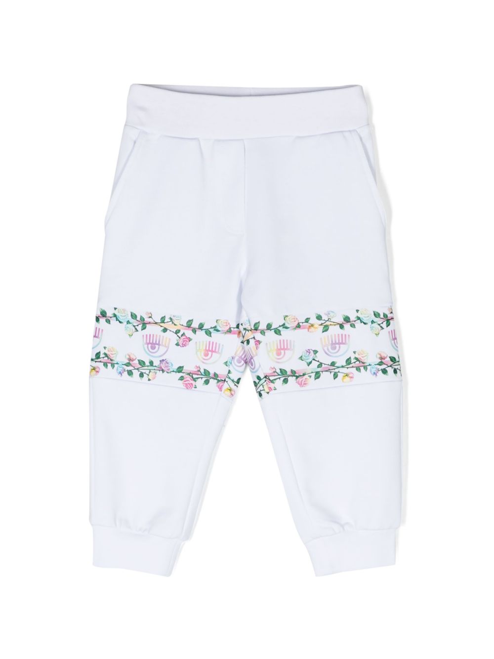 Chiara Ferragni Kids x Monnalisa Eyelike 印花运动裤 - 白色