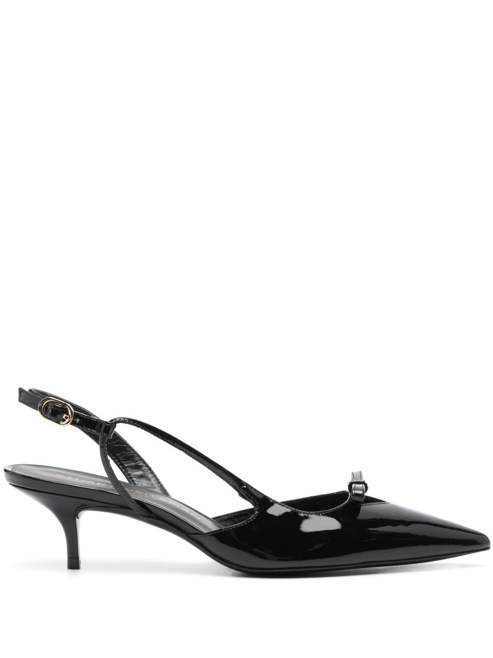 Stuart Weitzman 皮质裹踝低跟鞋（5厘米） - 黑色
