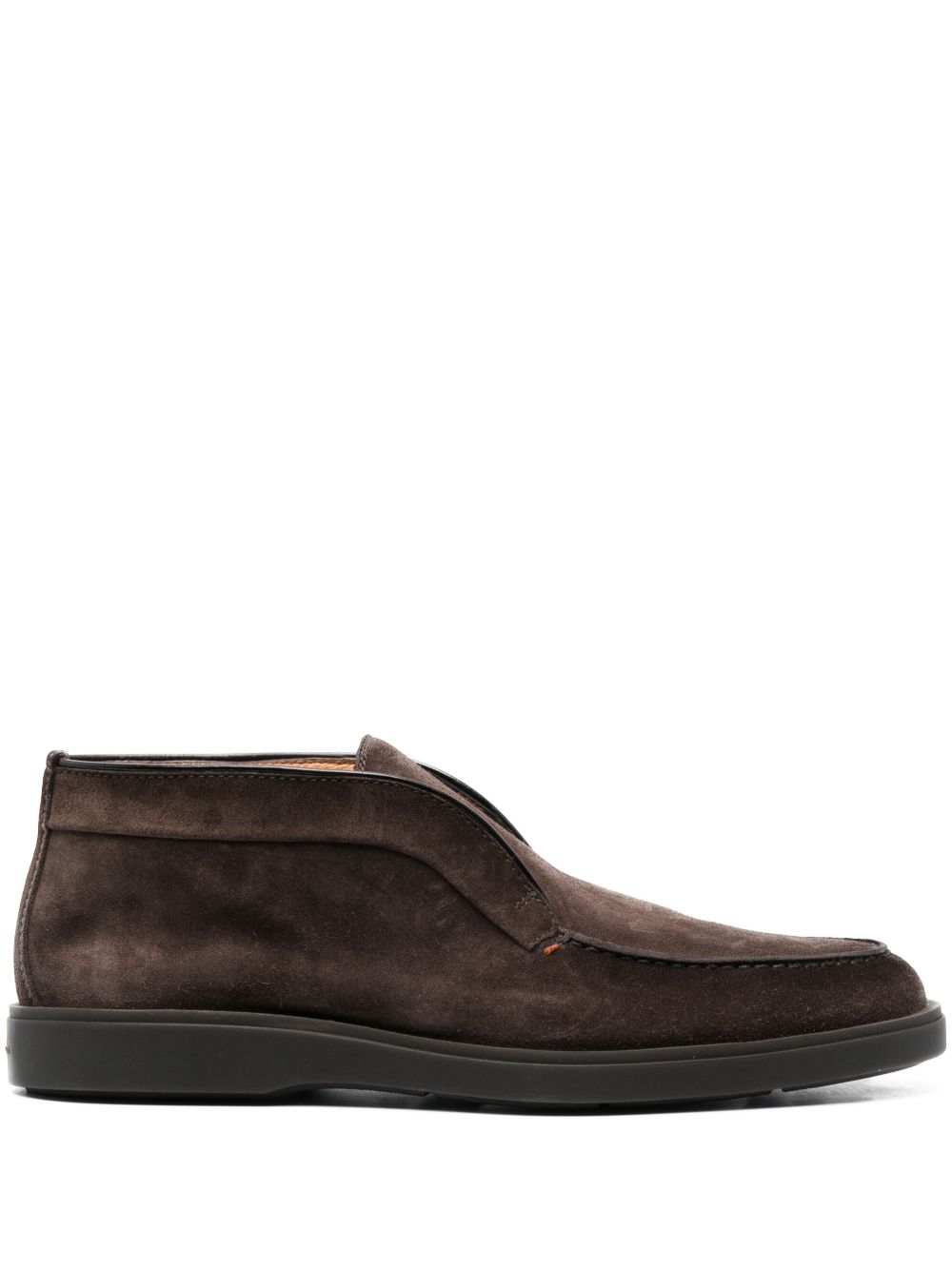 Santoni 套穿式绒面皮沙漠靴 - 褐色
