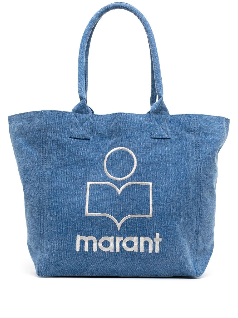 ISABEL MARANT Yenky logo刺绣小号手提包 - 蓝色