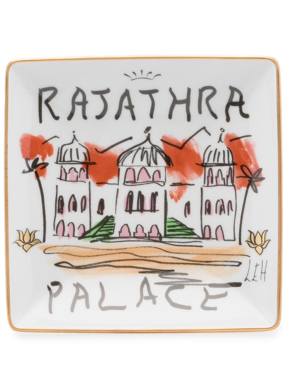 GINORI 1735 Rajathra Palace 方形盘（13.5厘米） - 白色