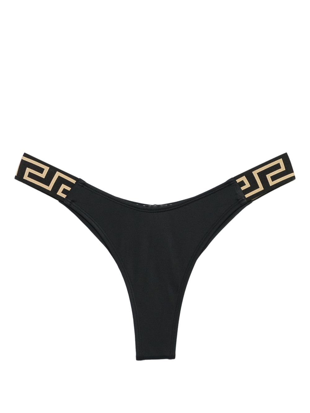 Versace 希腊回纹图案细节比基尼三角裤 - 黑色