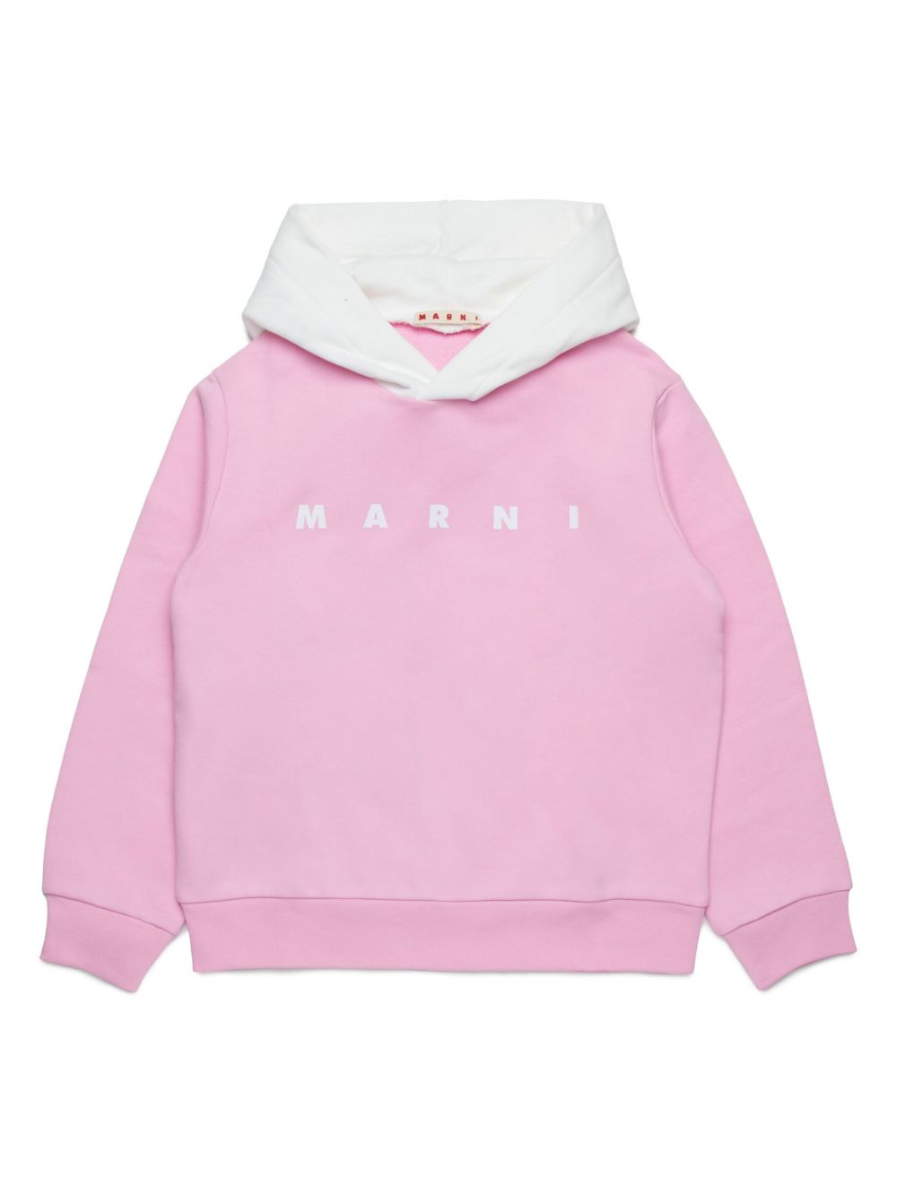 Marni Kids logo印花棉连帽衫 - 粉色