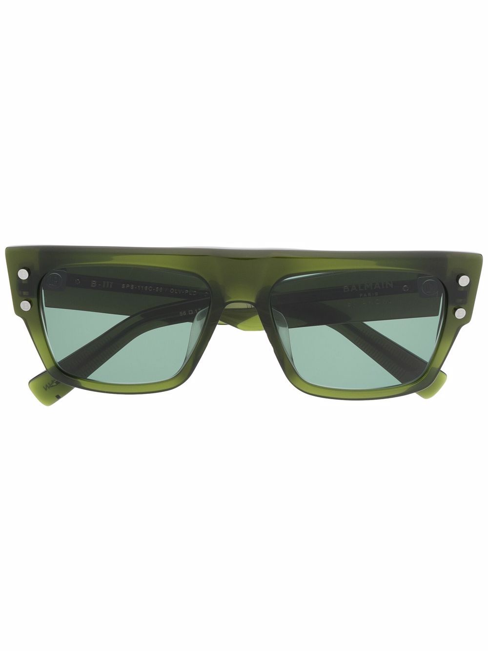 Balmain Eyewear 巴尔曼 方框太阳眼镜 - 绿色