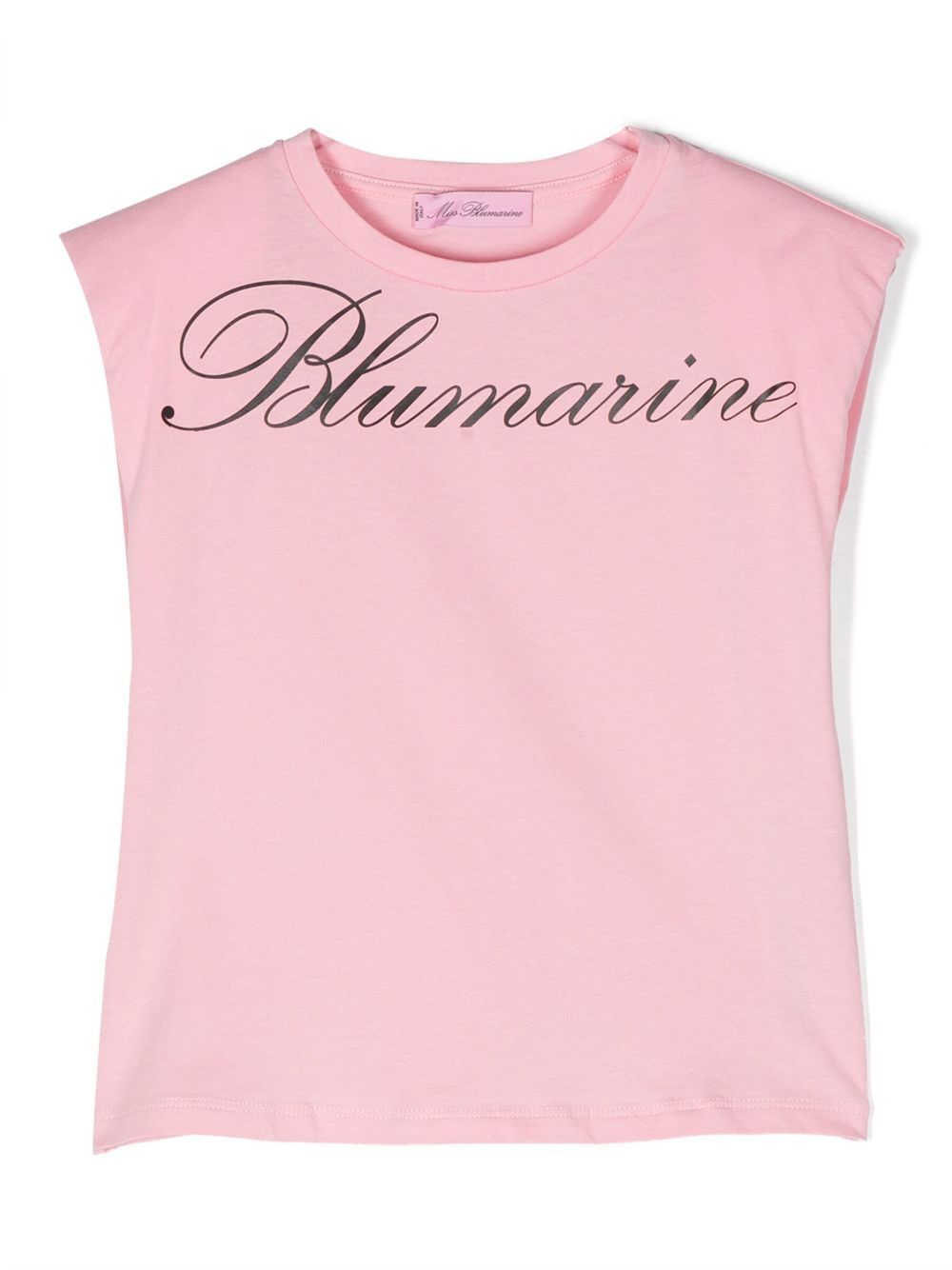 Miss Blumarine 蝴蝶印花细节T恤 - 粉色