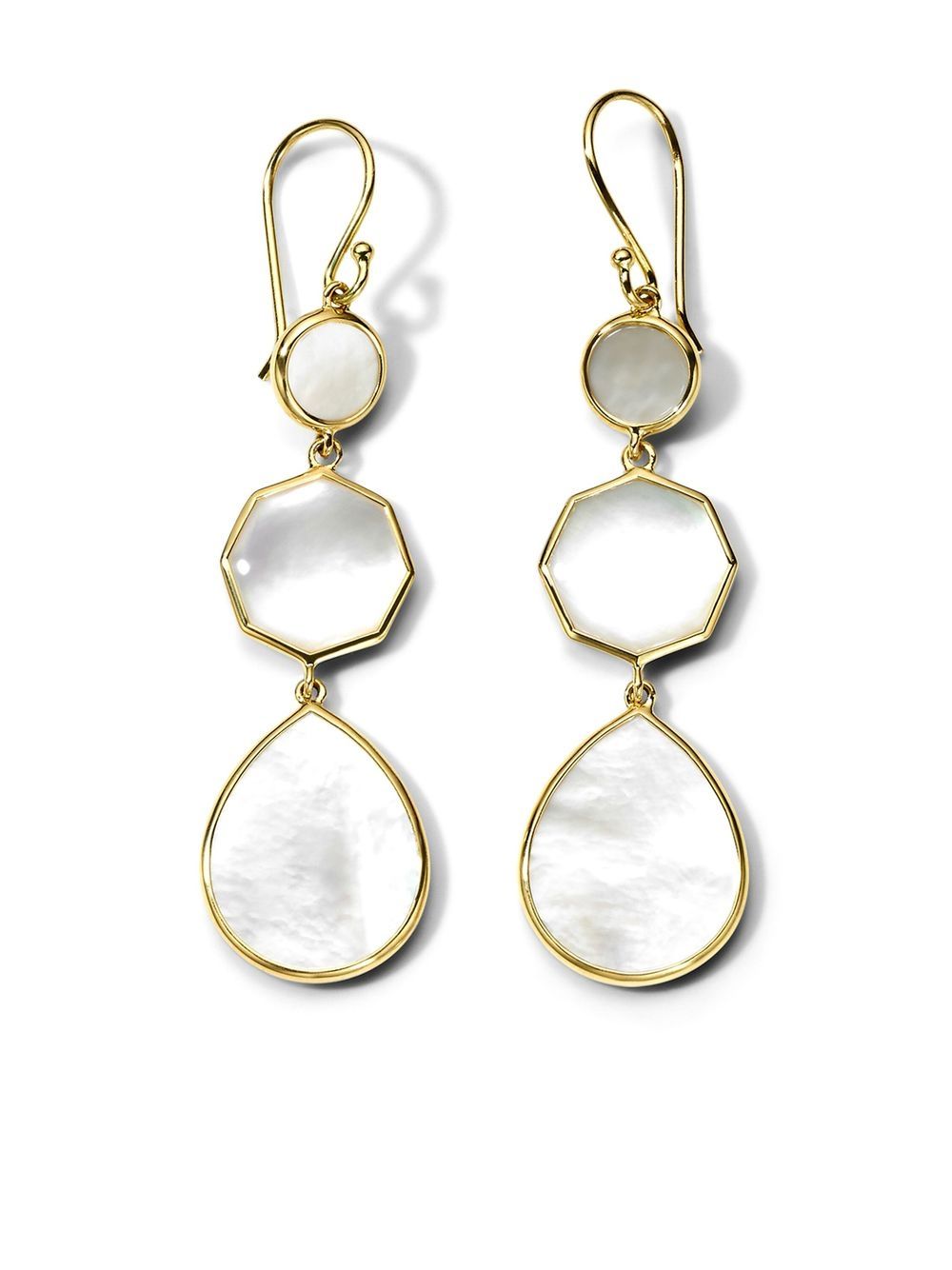 IPPOLITA Rock Candy 18K黄金小号珍珠母吊饰耳环 - 金色