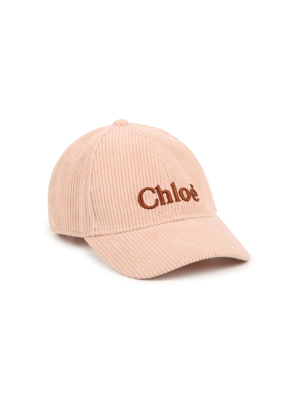 Chloé Kids logo刺绣棉棒球帽 - 中性色