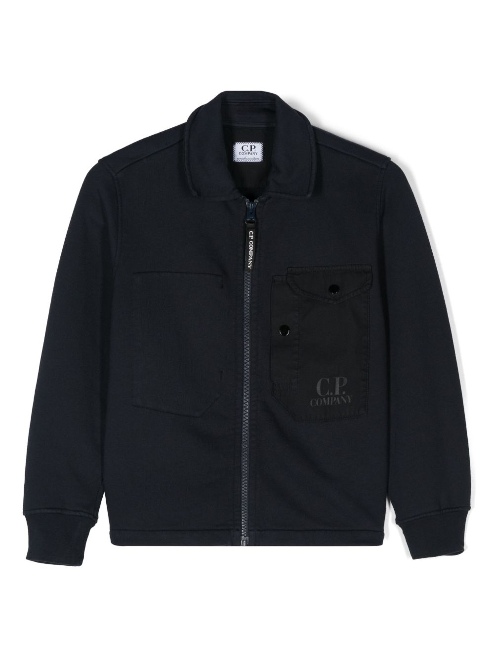 C.P. Company Kids logo印花夹克 - 蓝色
