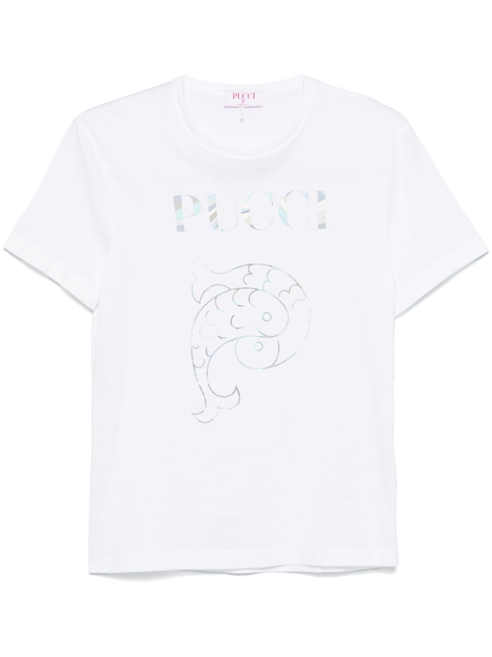 PUCCI logo印花T恤 - 白色