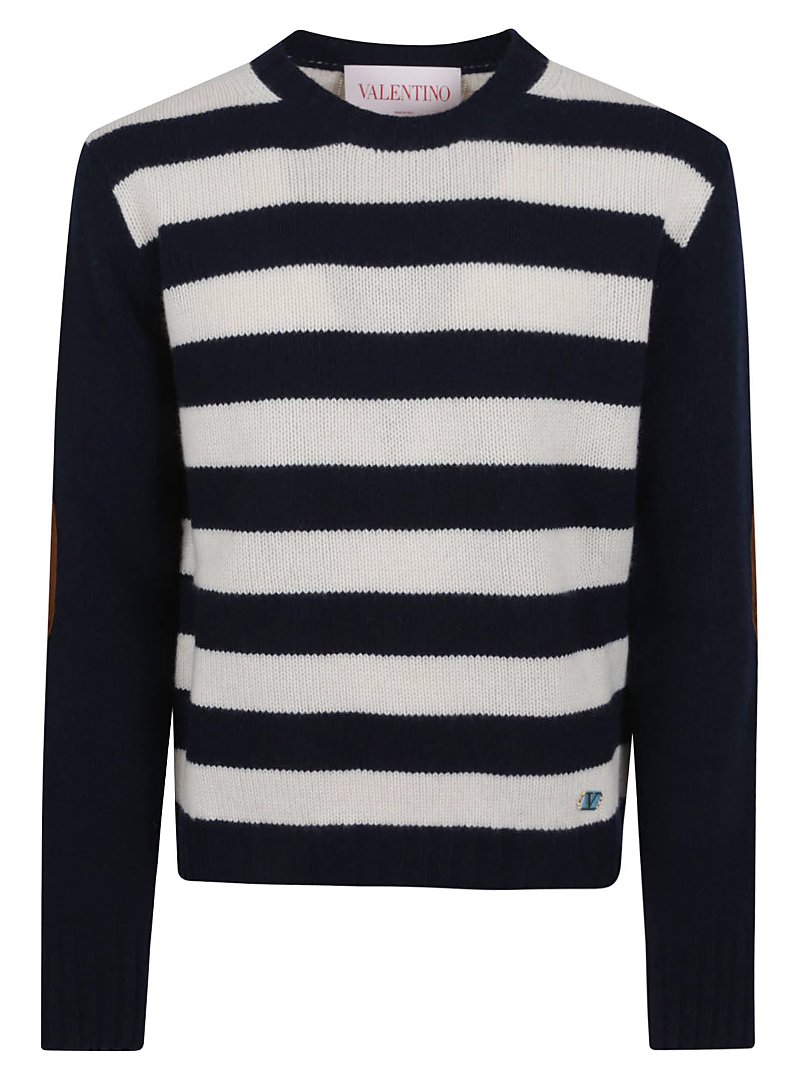 Valentino Garavani Maglia Collection Cashmere And Wool + Leather Patches