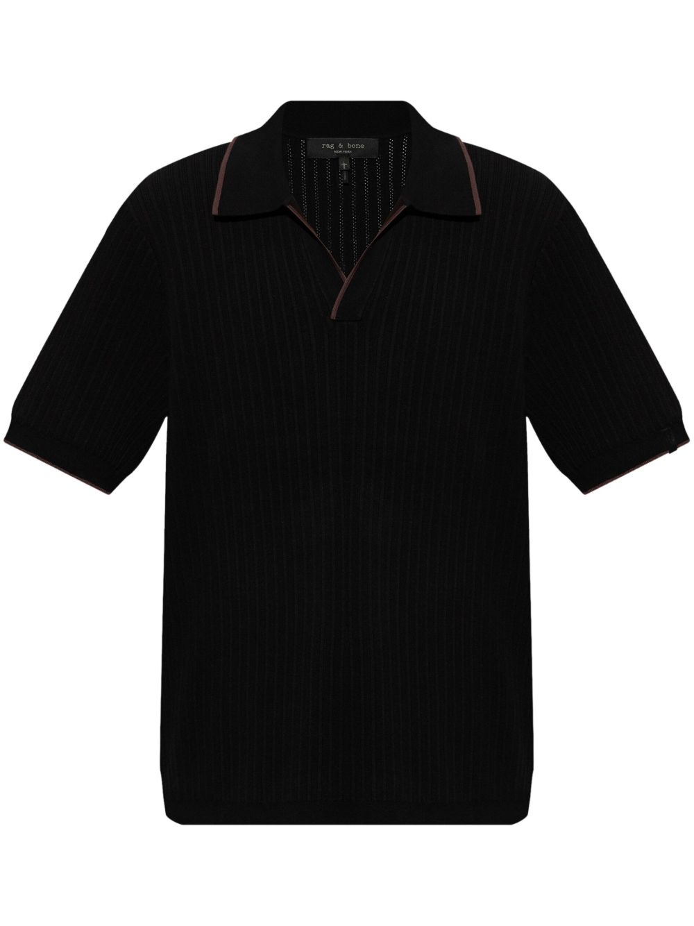 rag & bone Harbor 网眼编织polo衫 - 黑色