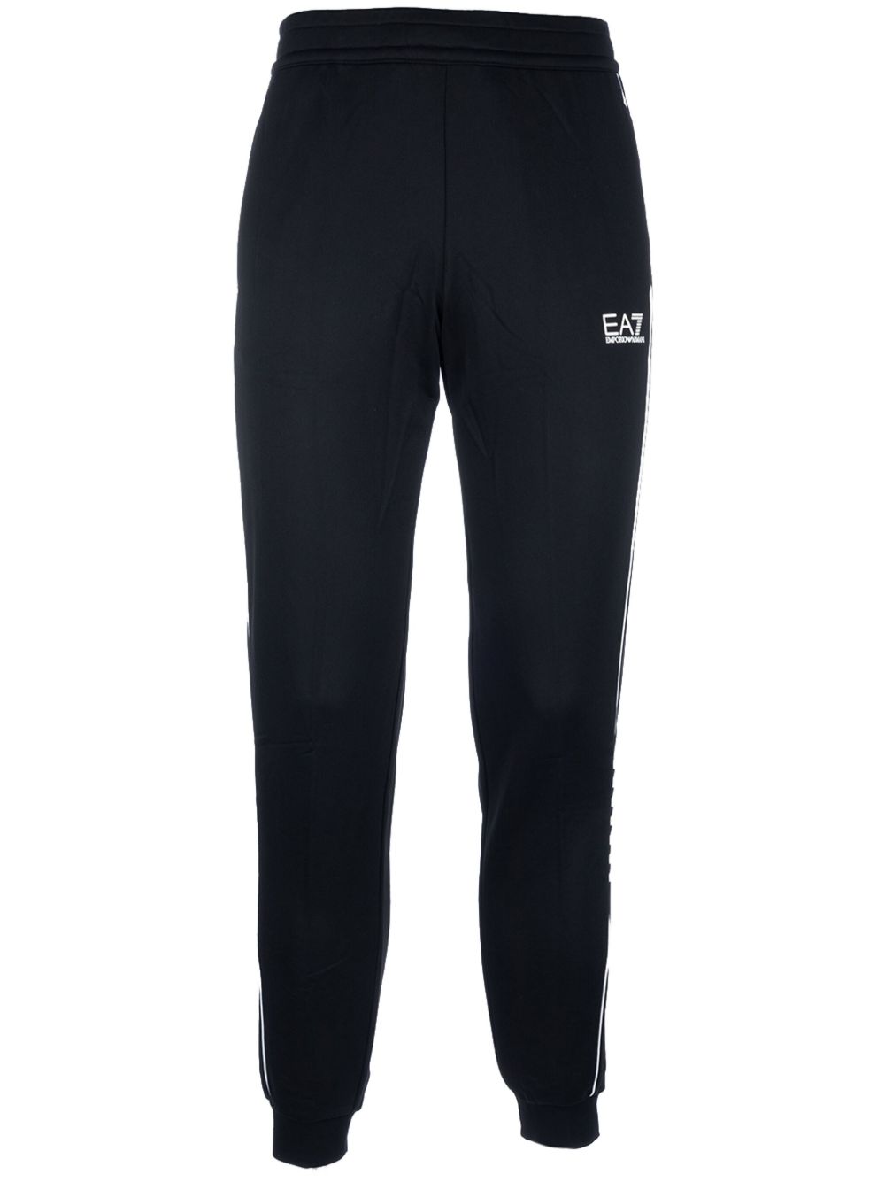 Ea7 Emporio Armani logo刺绣运动裤 - 黑色