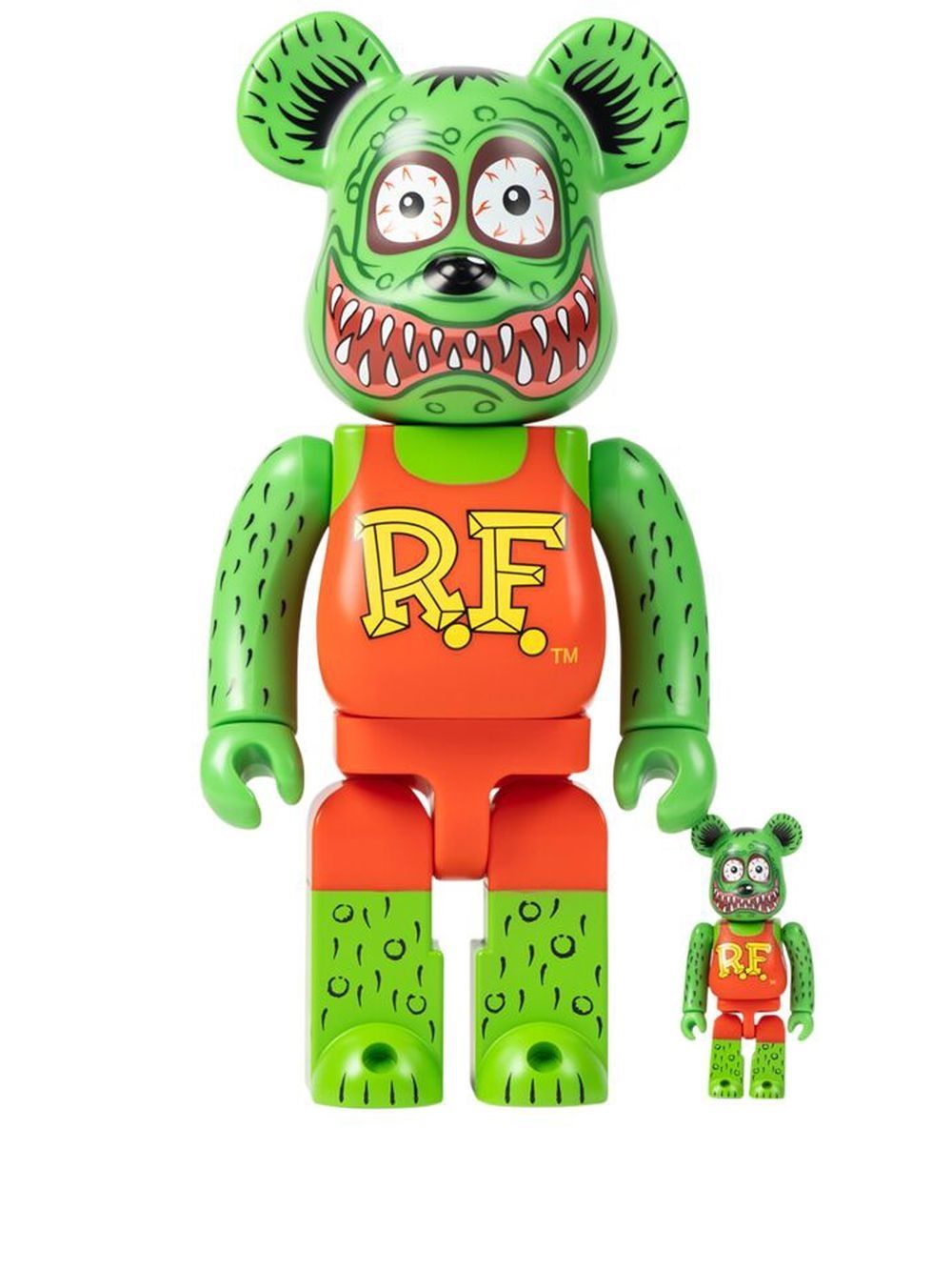 MEDICOM TOY BE@RBRICK Rat Rink 100% & 400% 模型玩具套装 - 绿色
