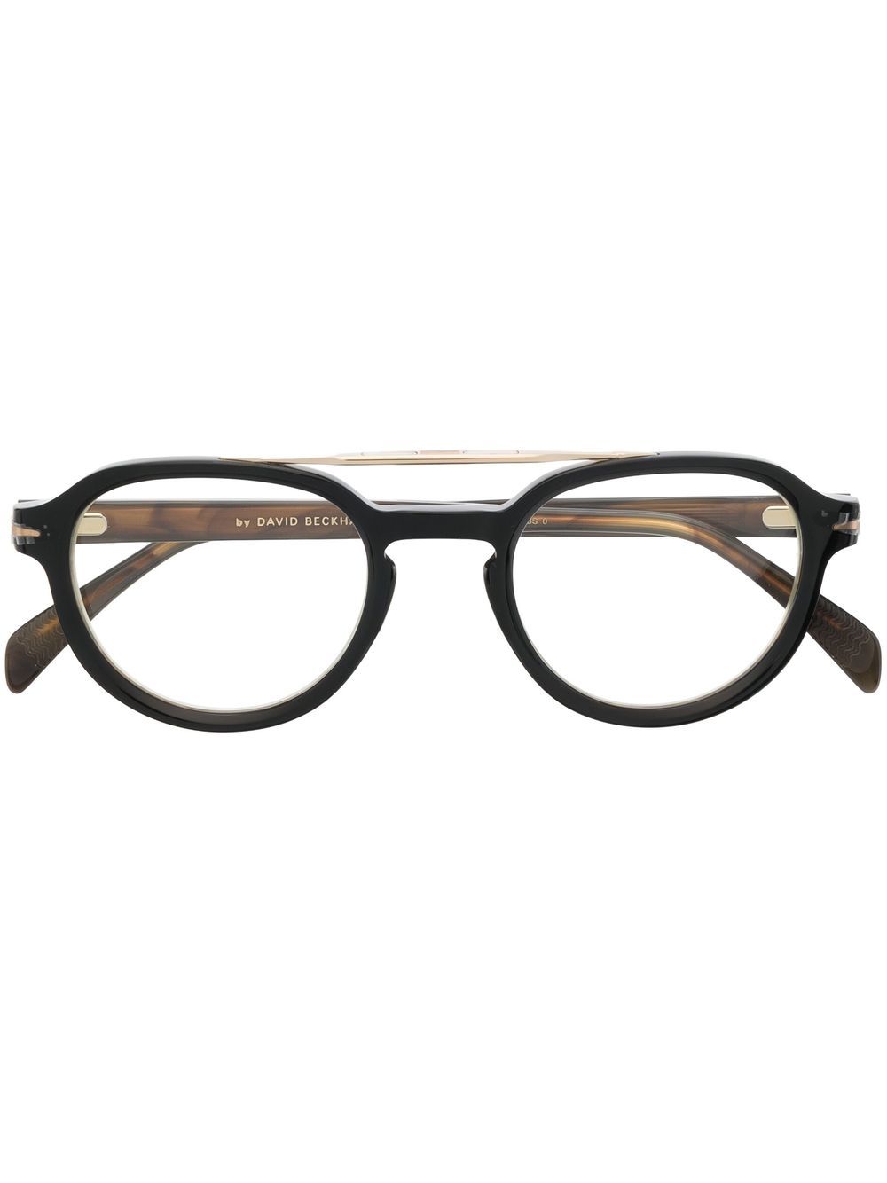Eyewear by David Beckham 圆框光学眼镜 - 褐色