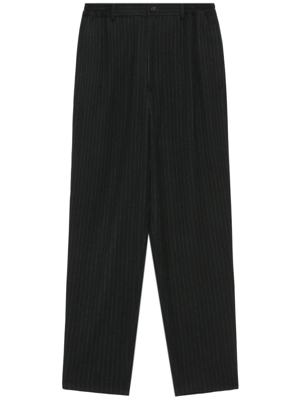 Comme des Garçons Homme Deux 细条纹图案长裤 - 黑色