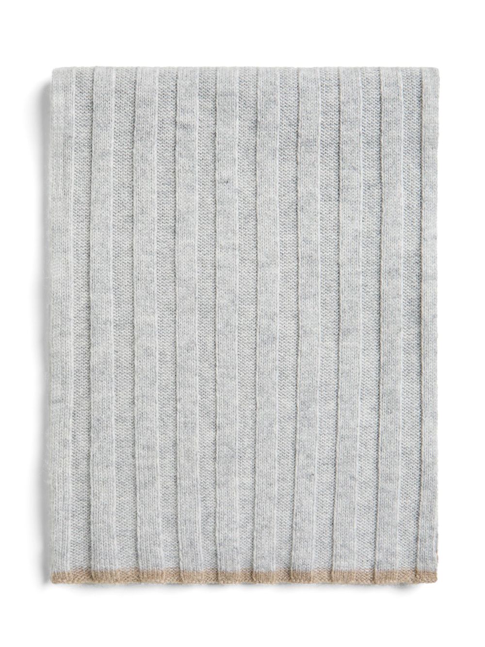 Brunello Cucinelli Kids 羊绒针织围巾 - 灰色