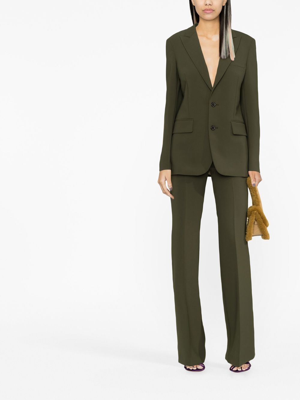 DSQUARED2 单排扣西装夹克 - 绿色