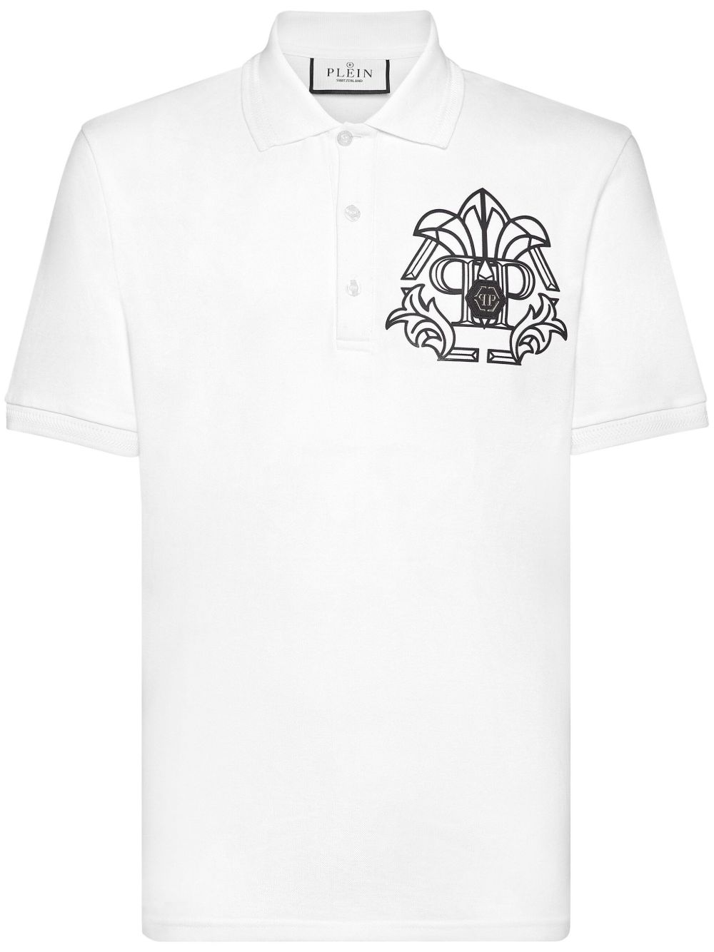 Philipp Plein Skull & Bones 珠地布polo衫 - 白色