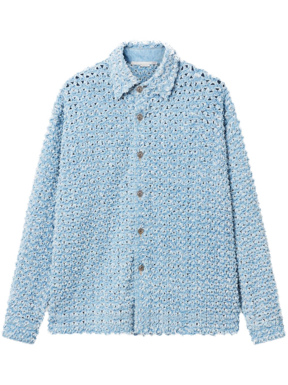 Stella McCartney 仿羔皮呢牛仔衬衫 - 蓝色