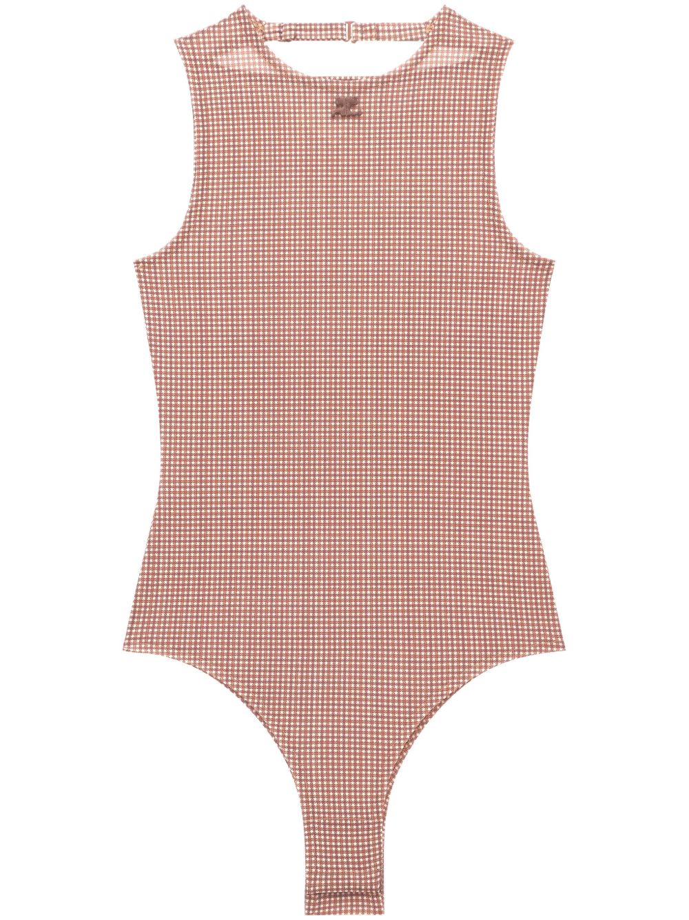 Courrèges Buckle 格纹连体衣 - 褐色