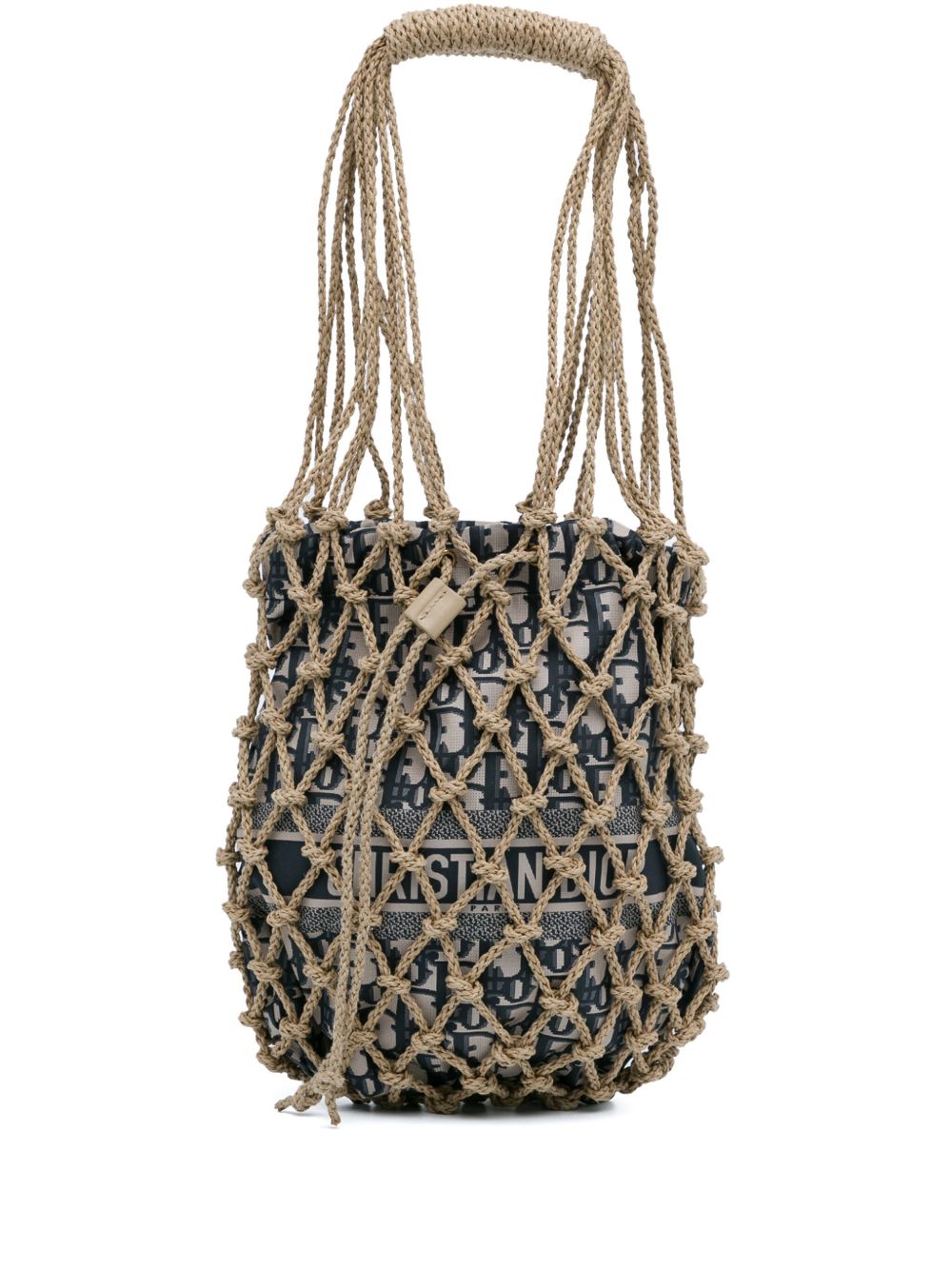 Christian Dior Pre-Owned Woven Rope and Oblique Technical Fabric Net 单肩包（2020年典藏款） - 褐色