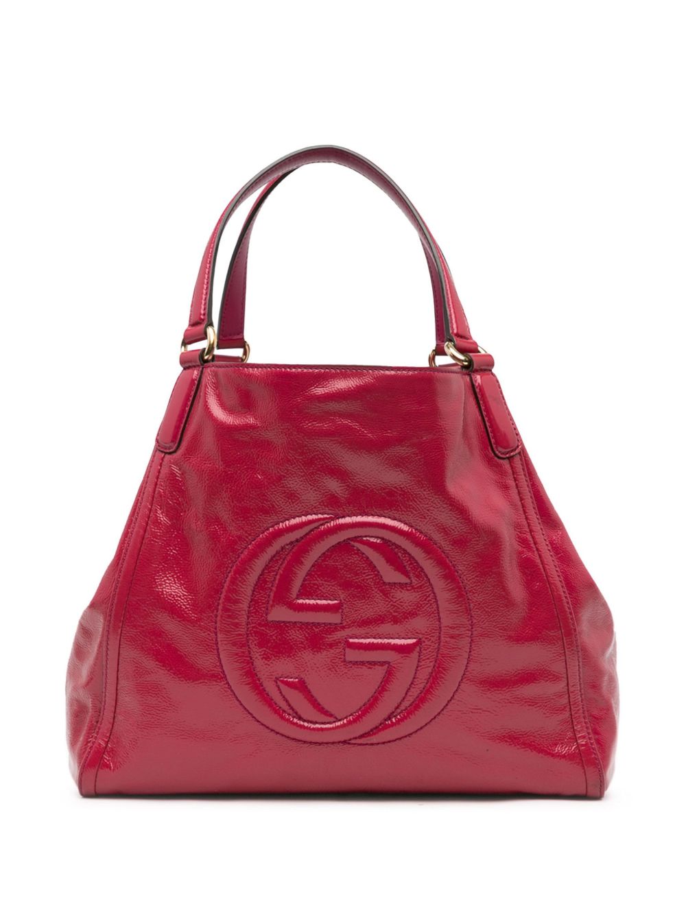 Gucci Pre-Owned Soho Cellarius 中号漆面托特包（2000-2015年典藏款） - 粉色