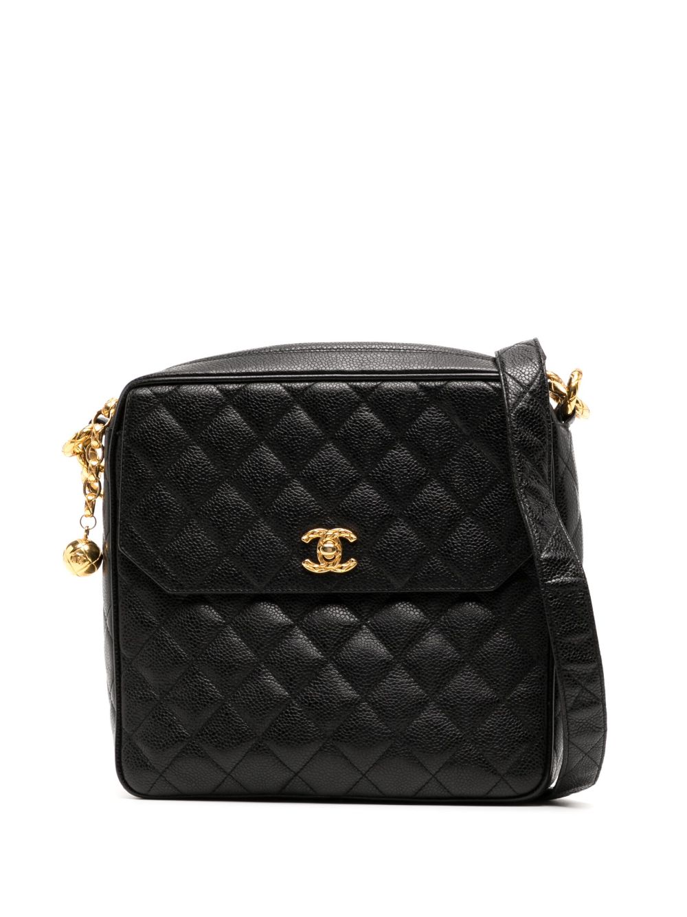 CHANEL Pre-Owned 菱形绗缝斜挎包（1992年典藏款） - 黑色