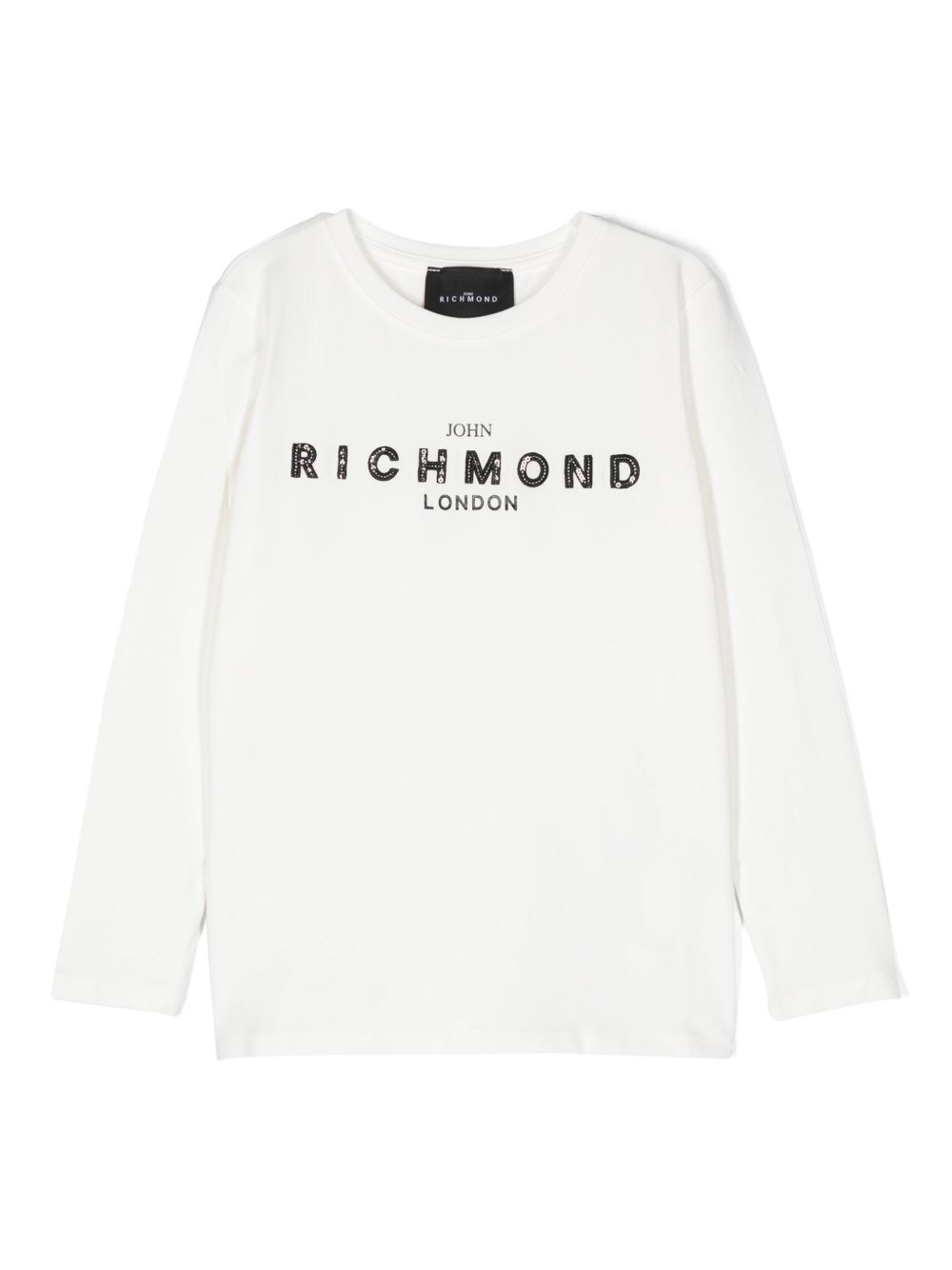 John Richmond Junior logo亮片T恤 - 白色