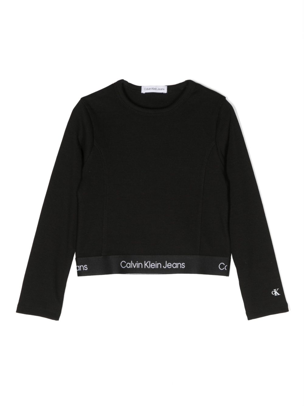 Calvin Klein Kids logo细节棉T恤 - 黑色